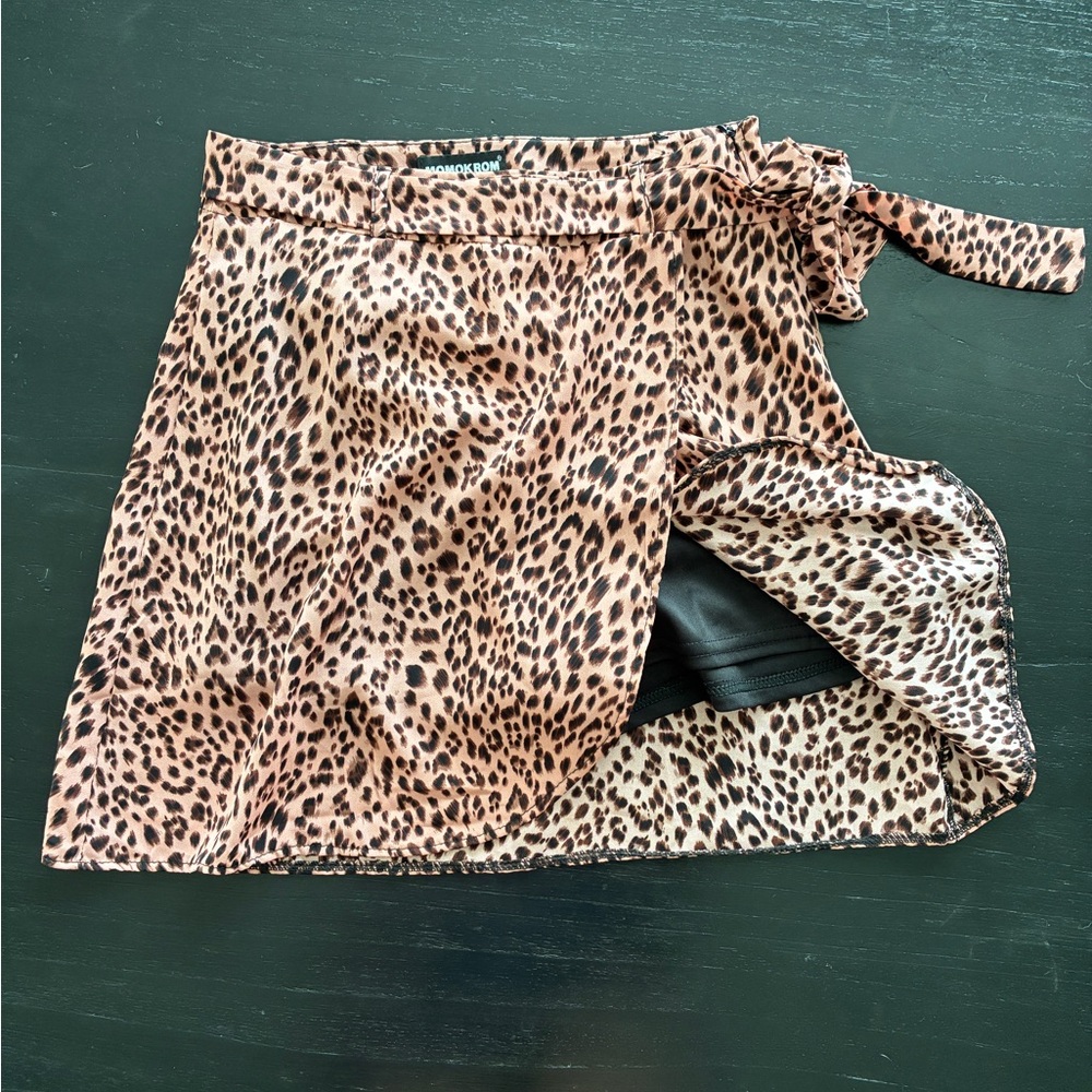 Leopard Print Wrap Skort